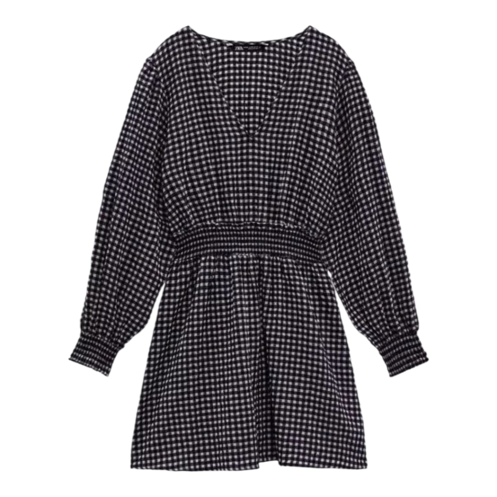 🌟NWT Zara Gingham Blue and White Dress